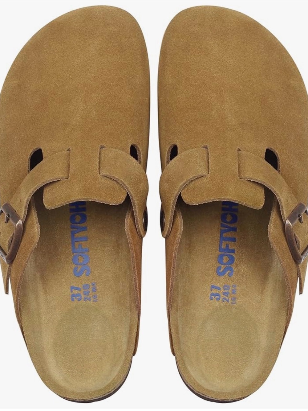 Birkenstock Suede Clog in Olive Green with Metal Buckle